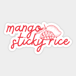 mango sticky rice - Thai red - Flag color - with sketch Sticker